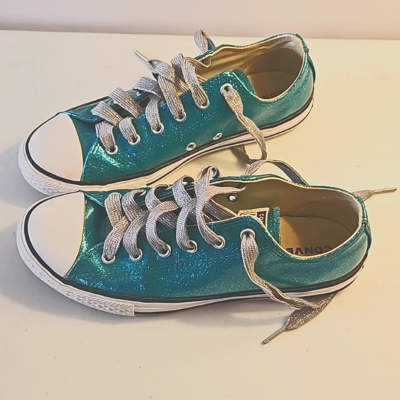 Converse Chuck Taylor Glitter Low Teal - Picture 3 of 8